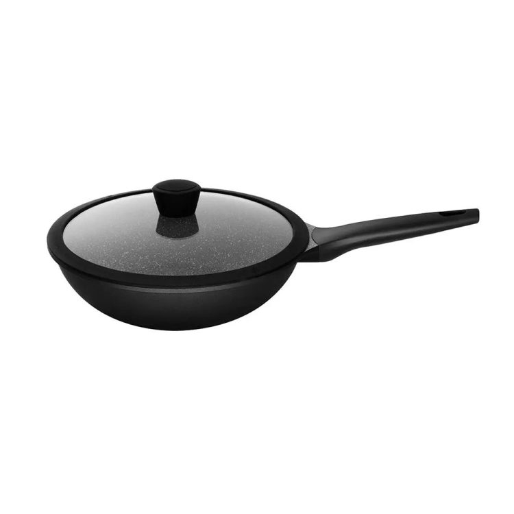 Cast Aluminum Wok with lid 28 cm