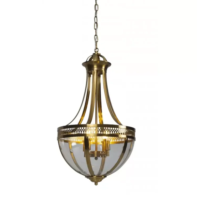 Victorian Hotel Empire Pendant Light, 3 x E14 Gold- Small
